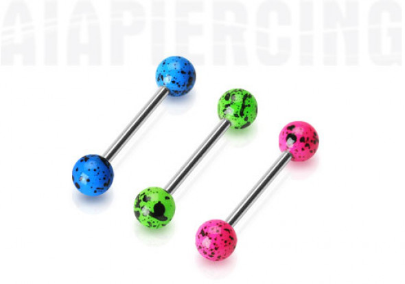 Piercing barbell acrylique tacheté