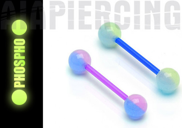 Piercing barbell flexible bi couleur