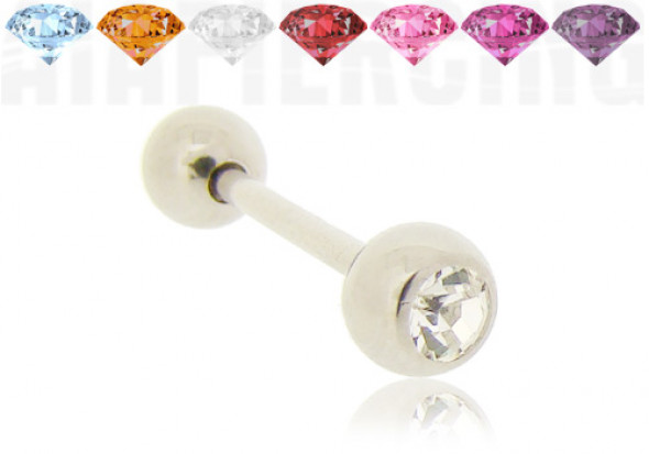 Piercing langue cristal