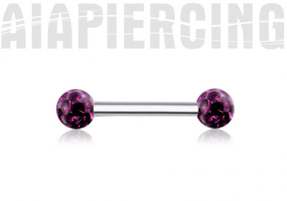 PIERCING BARBELL SWAROVSKI VIOLET