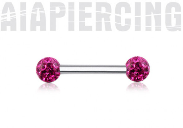 PIERCING BARBELL SWAROVSKI ROSE