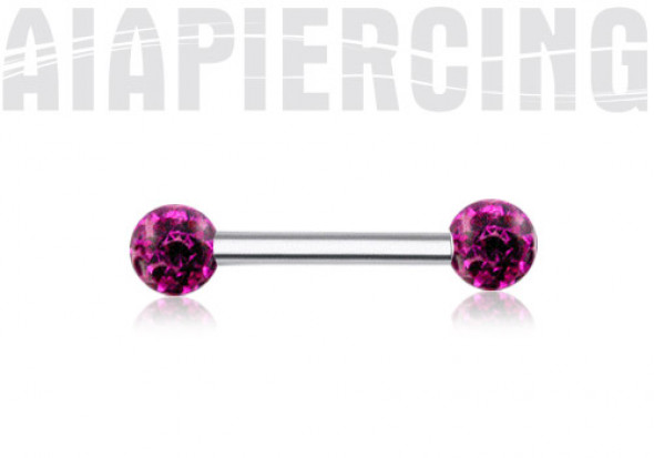 PIERCING BARBELL SWAROVSKI FUSHIA