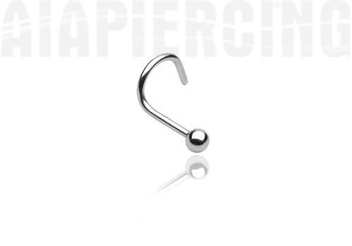 Piercing nez bille forme L acier chirurgical