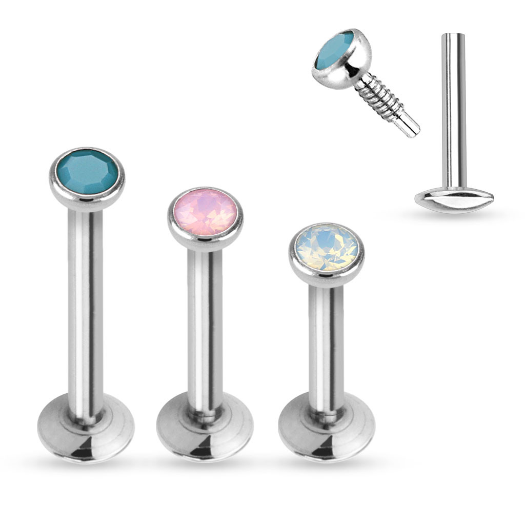 Piercing labret opale, piercing labret opalite pas cher Aia Piercing
