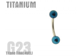 Piercing banane titane Bille bleue nuit 4mm