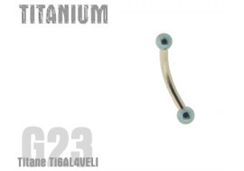 Piercing banane titane Billes bleue claire 2,5mm