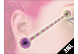 Piercing industriel rayé violet