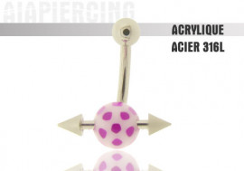 DESTOCKAGE Piercing nombril acrylique barre transversale