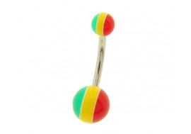 Piercing nombril acrylique rasta