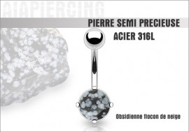 Piercing nombril obsidienne 