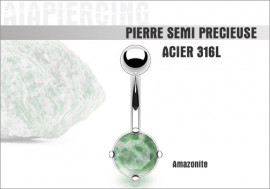 Piercing nombril amazonite