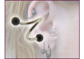 Piercing spirale bille acrylique noire