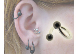 Piercing spirale bille noires