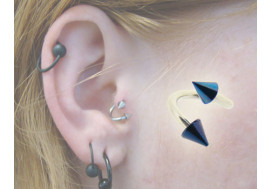 Piercing spirale cone bleu