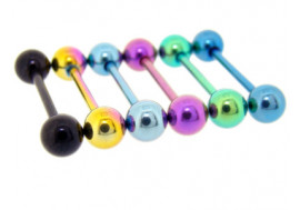 Piercing barbell acier coloré