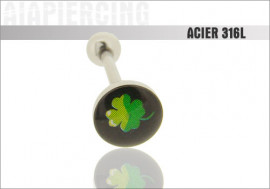 Piercing langue logo trefle