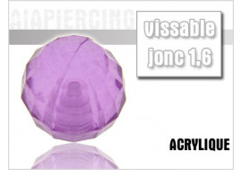 Piercing accessoire bille disco violet
