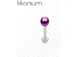 Piercing labret titane bille violette