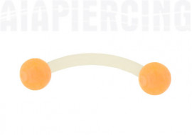 Piercing banane transparente bille orange