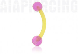 Piercing banane jaune bille violette