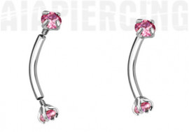 Piercing arcade pierres griffées roses