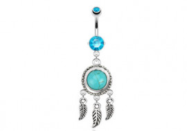 Piercing nombril Attrape-rêve turquoise