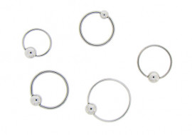 Piercing anneau BCR classique bille clipsée - 0,8 et 1mm