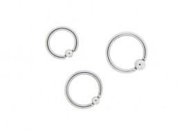 Piercing anneau BCR classique bille clipsée - 1,6mm