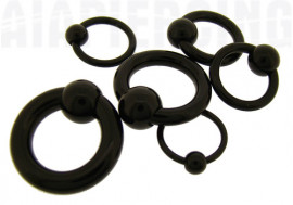 Piercing anneau BCR acrylique noir 
