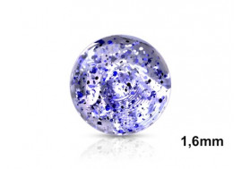 Accessoire de piercing Bille paillettes 1,6mm-Bleu