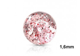 Accessoire de piercing Bille paillettes 1,6mm-rouge