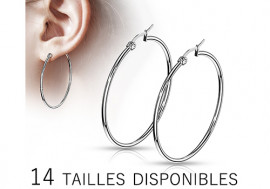 Boucle d'oreille grande créole acier