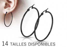 Boucle d'oreille grande créole blackline