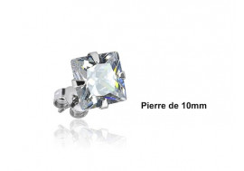 Boucle d'oreille carré acier 10mm