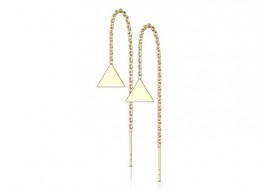 Boucle d'oreille chainette plaqué or triangle