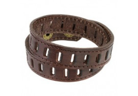 Double bracelet cuir marron