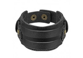 Bracelet homme en cuir noir ceinture