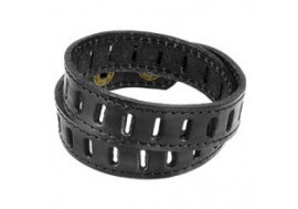 Double bracelet cuir noir