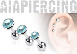 Piercing cartilage pierre bleue turquoise 