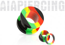 Piercing tunnel vissable acrylique rasta