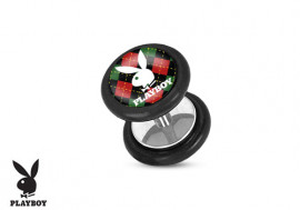 Faux plug Playboy® lapin carreaux rouges 