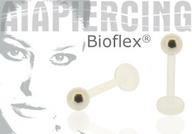 Piercing labret Bioflex® et bille acier chirurgical