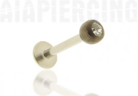 Piercing labret bille blackline pierre blanche