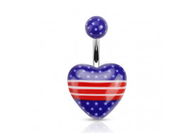 Piercing nombril cœur imprimé americain
