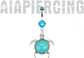 Piercing nombril acier chirurgical tortue