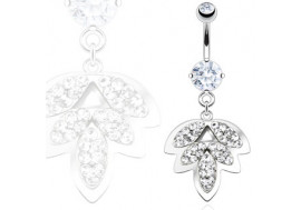 Piercing nombril feuille