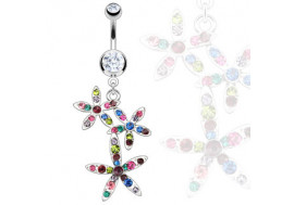 Piercing nombril trio de fleurs