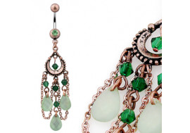 Piercing nombril vintage vert foncé