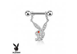 Piercing téton lapin Playboy® rouge pendentif