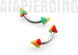 Piercing banane pointe acrylique rasta